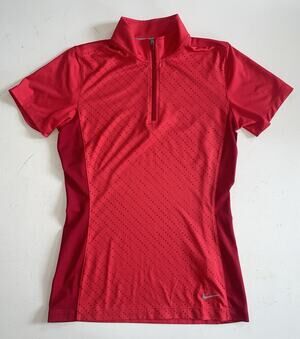 Nike Golf Tour Performance Dri-FIT Red 1/4 Zip Polo Shirt Womens XS